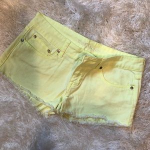 Neon yellow shorts